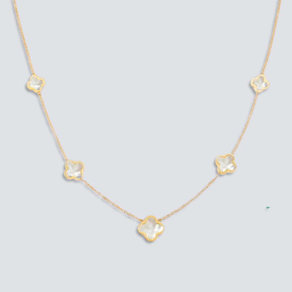 CLOVER NECKLACE | WHITE PEARL