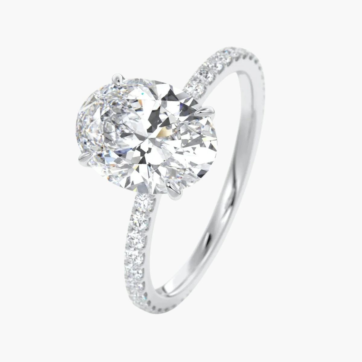 【極美品❗️】 W double oval ring OVY 15号 Oval Élitaire Ring – 3.5 ct Oval Cut A5 Cubic Zirconia in Silver